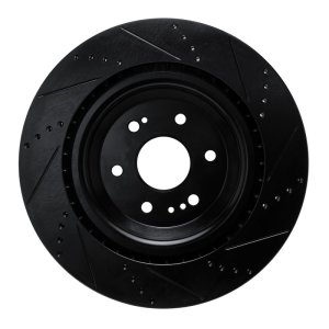 Cadillac Escalade Brake Rotor (1) - Front Left - R1 Concepts - Drill & Slot - Black - `19-`25